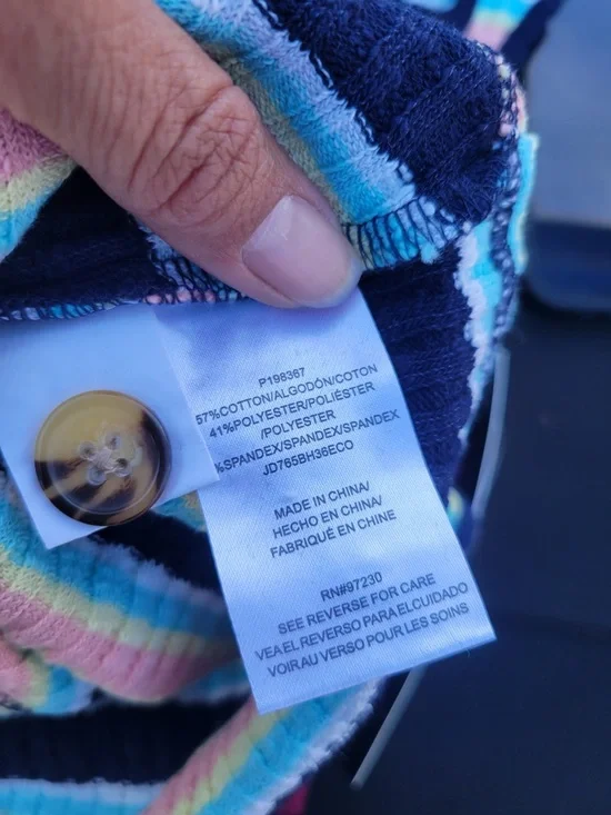 Almost Famous Striped Knit Tank Top in Black and Pastel Multicolor - Picture 4 of 4